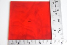 1122.30 - 4" x 4" TRANSPARENT STRIKER RED BULLSEYE 3mm THICK GLASS 90 COE