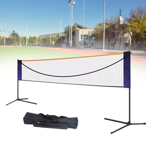 Portable 20ft Badminton Net Indoor Outdoor Volleyball Training Court Sports Tool - Photo 1/12