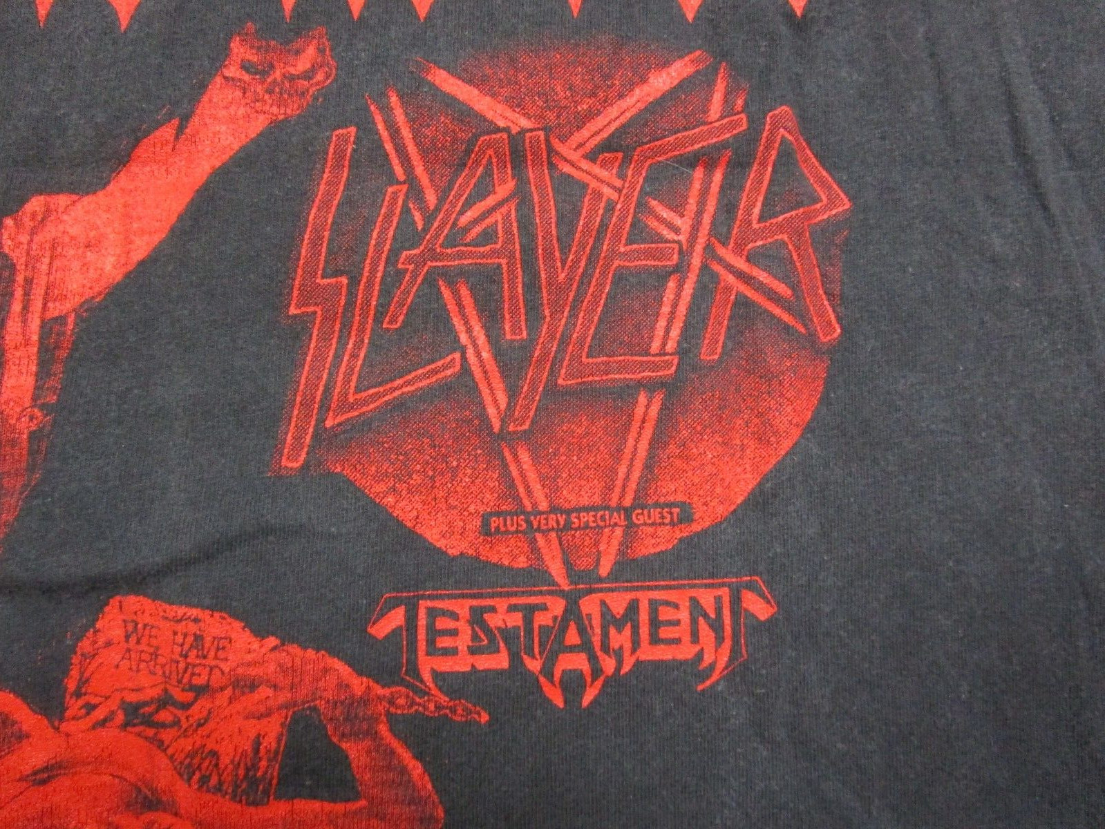 Slayer Vintage T Shirt (XL) Seasons in the Abyss Tour w/Testament Rare Metal image 8