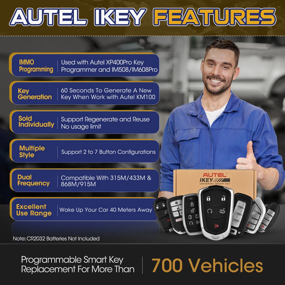 Autel MaxiIM KM100 IKEY Universal Keyless Remote Car Key OE-Quality Smart Key Foto 3 de 4