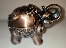 Standing Elephant Smokeless Ashtray With Lid Decorative Tobacco Cigar Cigarette 