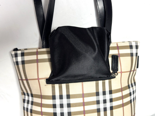 Burberry London Nova Check Coated Canvas Shoulder Tote Bag - Picture 13 of 24