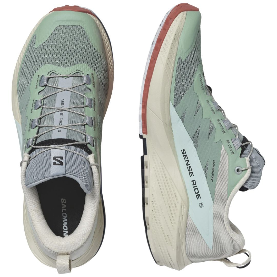 Salomon Sense Ride 5 Scarpe da Trail Running Donna Pad Giglio Giorno di Pioggia Sbiancato Aq