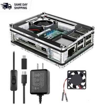 Ultimate Raspberry Pi 3B Cooling Solution - Acrylic Case with Heatsinks & Fan