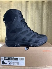 Merrell Men Moab 3 8" Tactical Zip WP Size 11 Wide, J003907W Black NEW In Box