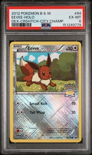 2012 POKEMON BLACK & WHITE DARK EXPLORERS #84 EEVEE-HOLO PSA 6