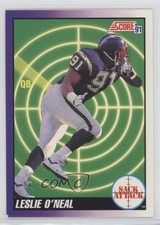 1991 Score Sack Attack Leslie O'Neal #657 te2