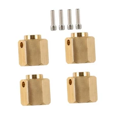 4 Pieces Heavier Brass Wheel Hex Extended Adapter for 1/10 RC Hobby Car DIY