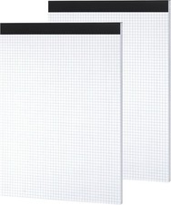 Graph Paper Pad 2 Pack, 11.6 x 8.5 In, 4x4 Grid, 30 Sheets 80 Gsm