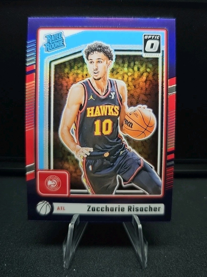 Zaccharie Risacher 2024-25 Donruss Optic Rated Rookie Purple Prizm #268 Hawks