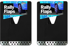4 x Rally Mud Flaps Urban X c/w Chrome Plate Universal Fit Vehicle Car Black