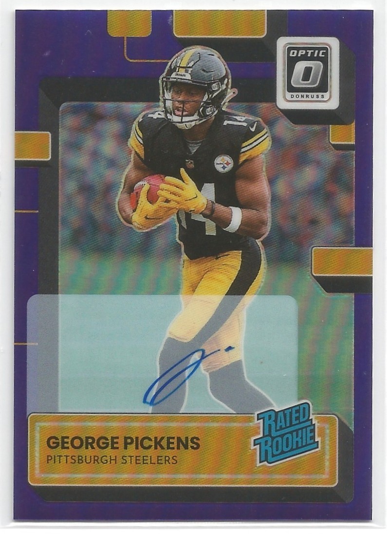 2022 Panini Donruss Optic George Pickens Rated Rookies Auto #223 Purple 27/35