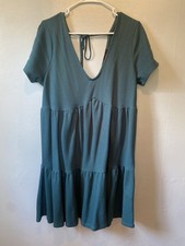 Forever 21 Jade Tiered Dress Size XL Short Sleeve A Line Dress Waffle Material