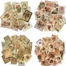 240pcs Vintage Postage Stamp Stickers, Aesthetic Botanical Deco Paper Sticker...
