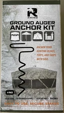 4-Pack RHINO OUTDOORS Ground Auger Anchor Kit 8”  Tent Stakes f/ Blinds & Tarps
