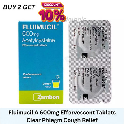 Fluimucil A 600mg Effervescent Tablet 10s Clear Phlegm Relief Cough Fresh & seal