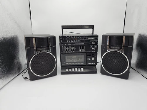 Vtg Hitachi TRK-9005H Boombox Ghetto Blaster Radio Detachable Speakers Repair