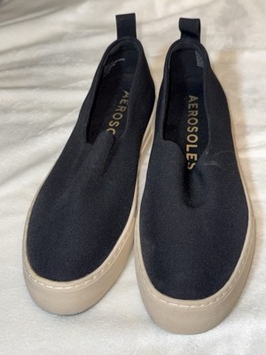 Aerosoles Slip On Platform Sneakers Black Dadcore Momcore Comfort Casual Shoes 9
