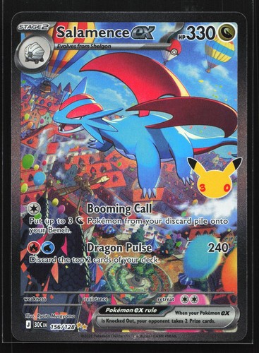 Salamence ex 156/128 ME: 30th Celebration Special Illustration Rare Pokemon Card