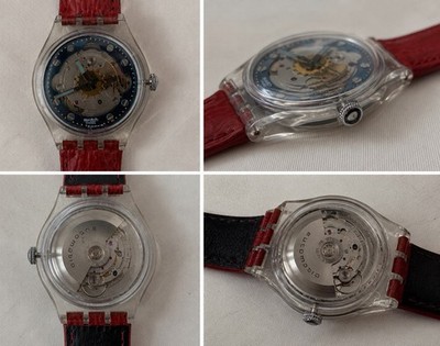 Swatch Automatic SAK101 Red Ahead Vintage 1991 Skeleton 23 Jewels Swiss Made