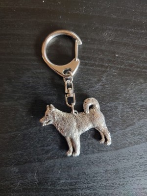 Malamute Schlüsselanhänger Zinn Alden Arts Silber Schlüsselring Husky Hund Schlitten Clip