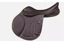 New Genuine Brown Leather English jumping Horse Saddle 14-inch to 18-inch seat