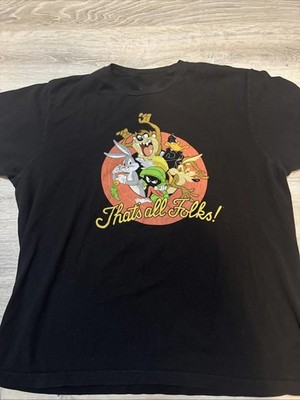 Retro Looney Tunes Bugs Bunny Taz Daffy Thats All Folks Tshirt S-5XL
