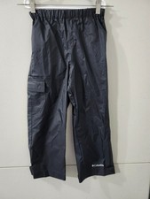 Columbia Pants Boys 2XS 4/5 Black Cypress Brook Shell Rain Cargo Pullon Straight