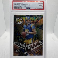 Stetson Bennett Rookie RC PSA 9 SSP 2023 Mosaic Razzle Dazzle #RD-20 Rams