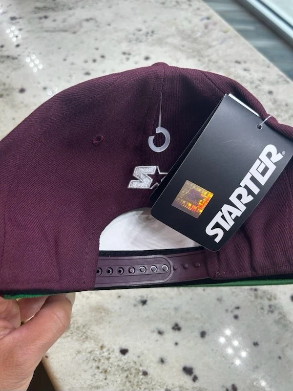 Rhude X Starter 黑色标签勃艮第天然平沿帽帽子世界白色标志 — 第 3/4 张图片