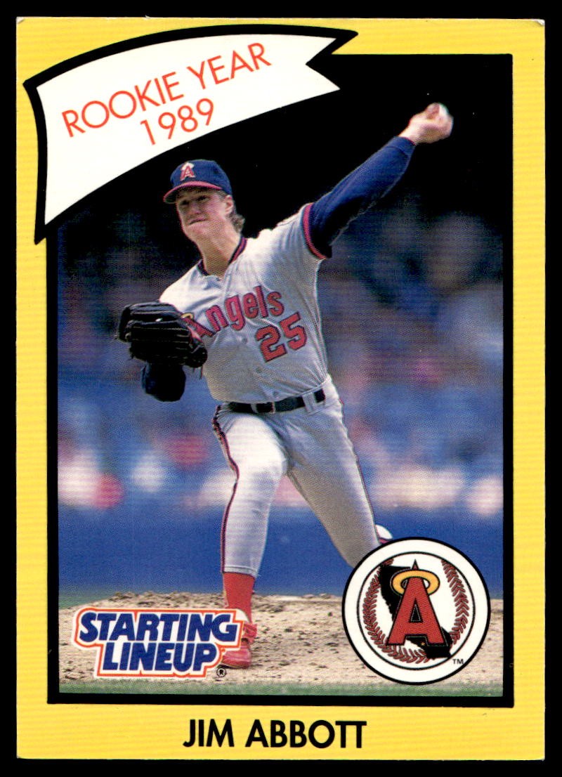 1990 Kenner Starting Lineup Cards Extended Series Jim Abbott California Angels