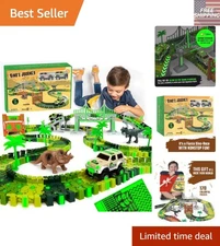 Dinosaur Jurassic Race Track with T-Rex and Triceratops - Perfect Birthday Gift