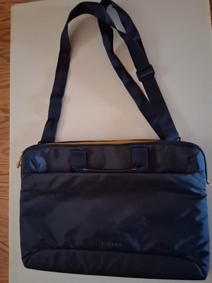 Tucano Milano Smilza 16'' Black Nylon Slim PADDED Laptop Messenger Bag  NEW 