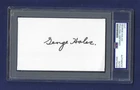 George Halas Chicago Bears Football Coach Autographed 3x5 Card PSA SLABBED