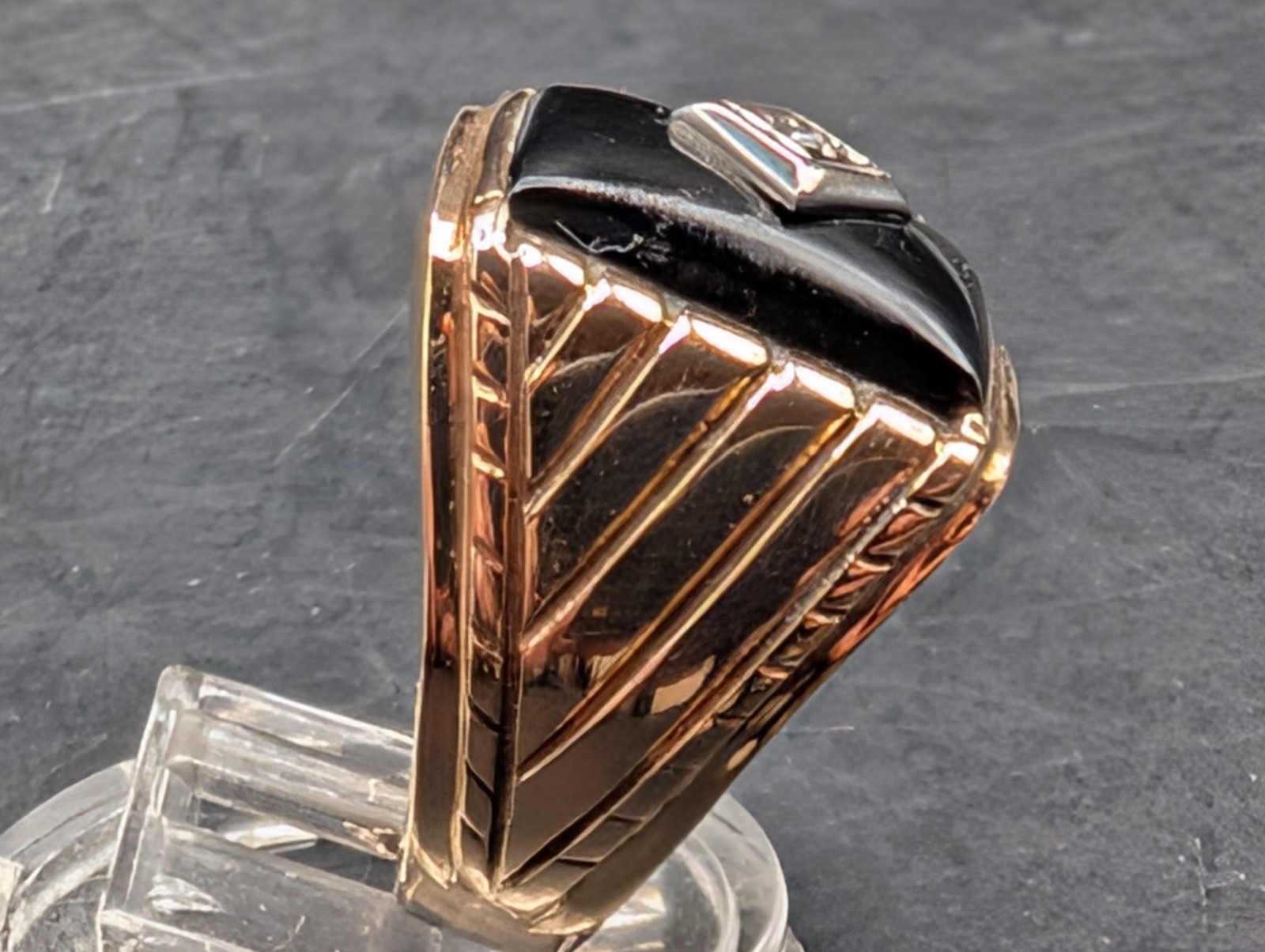 🔥 ANTIQUE 10K SOLID GOLD HEAVY STATEMENT RING NA… - image 5