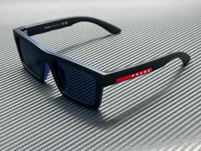 PRADA LINEA ROSSA PS A07S 1BO05U Black Blue Mirror Violet Men's 55 mm  Sunglasses