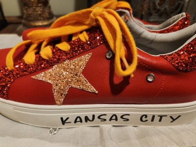 Chiefs Colors CCDB Star Kansas City Stars & Glitter Sneakers Shoes Women's Sz 11
