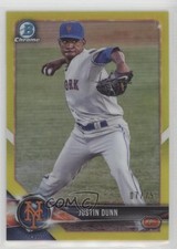 2018 Bowman Chrome Prospects Canary Yellow Refractor 7/75 Justin Dunn #BCP82 i5q