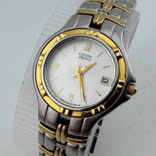 VTG Citizen Quartz Watch 6010-H04538 Women Dual Tone Date Analog New Batte 6.25"