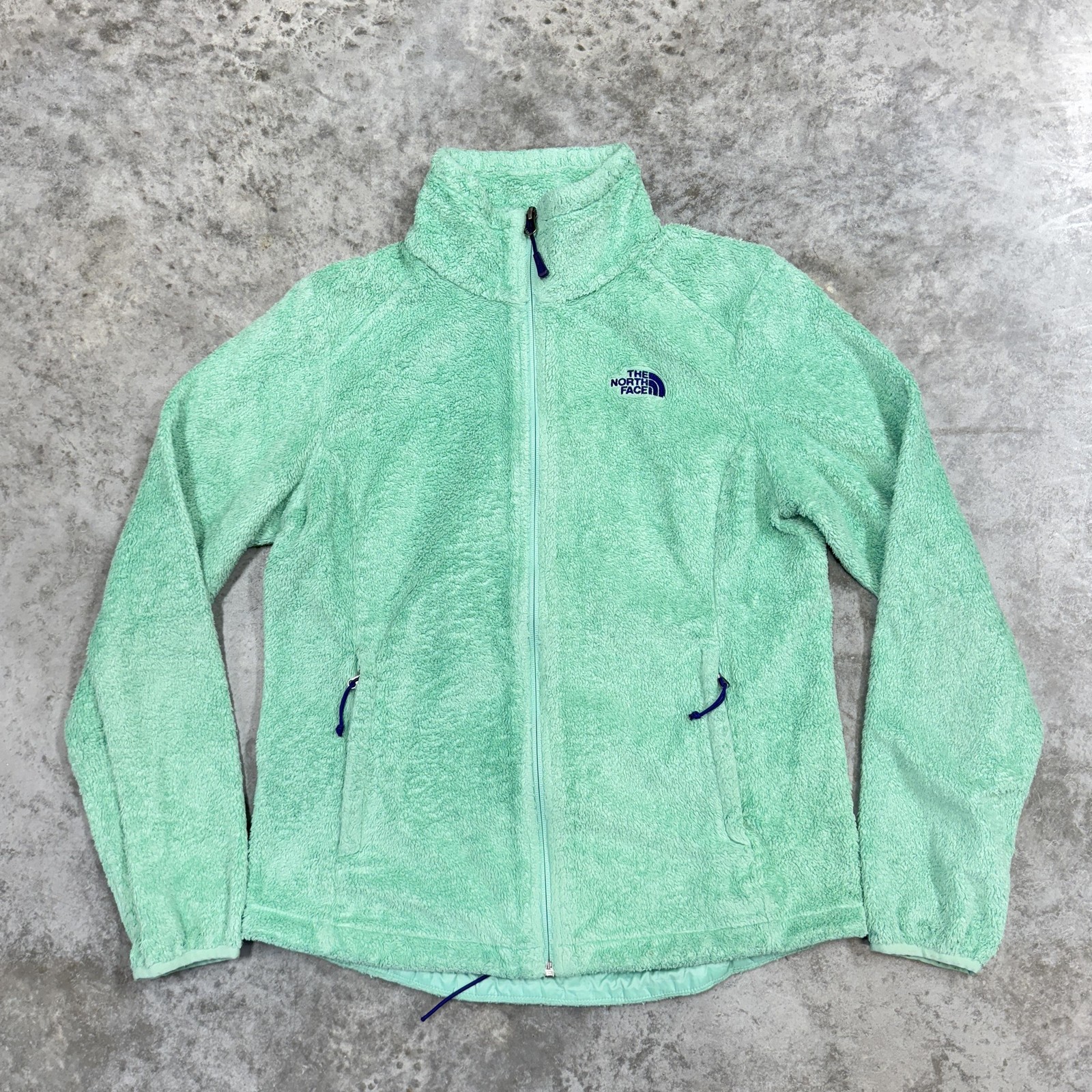 The North Face Fleece Jacket Womens Medium Green Osito Full Zip Soft Plush Cozy