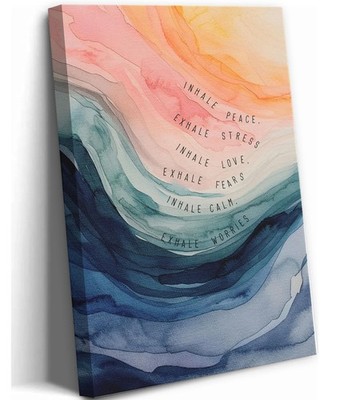 Mental Health Canvas Wall Art Inhale Exhale Meditation Painting Picture Wall ...