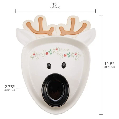 Pfaltzgraff Winterberry Reindeer Chip and Dip Platter - Thumbnail 5