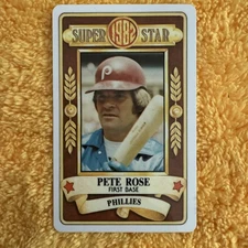 1982 PERMA GRAPHIC==GOLD==SUPER-STAR #-209 PETE ROSE==PHILADELPHIA PHILLIES