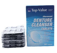 Top-Value Effervescent Denture Cleanser Tablets - 180 Tablets