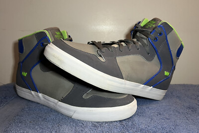 Supra Gray High Top Skate Shoes Men's Size 13 JM07