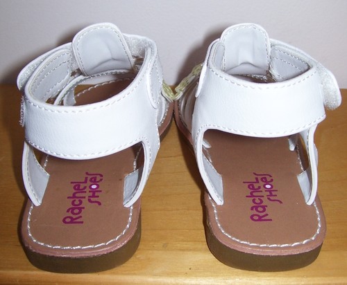 Girls Rachel Shoes White Pastel Glitter Flower Gladiator Sandals Shoes Sz 10 - Picture 4 of 5
