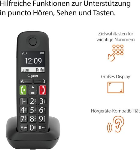 Gigaset E290 Duo -2 Schnurlose Telefone ohne Anrufbeantworter!!OHNE AKKU!! - Bild 5 von 7