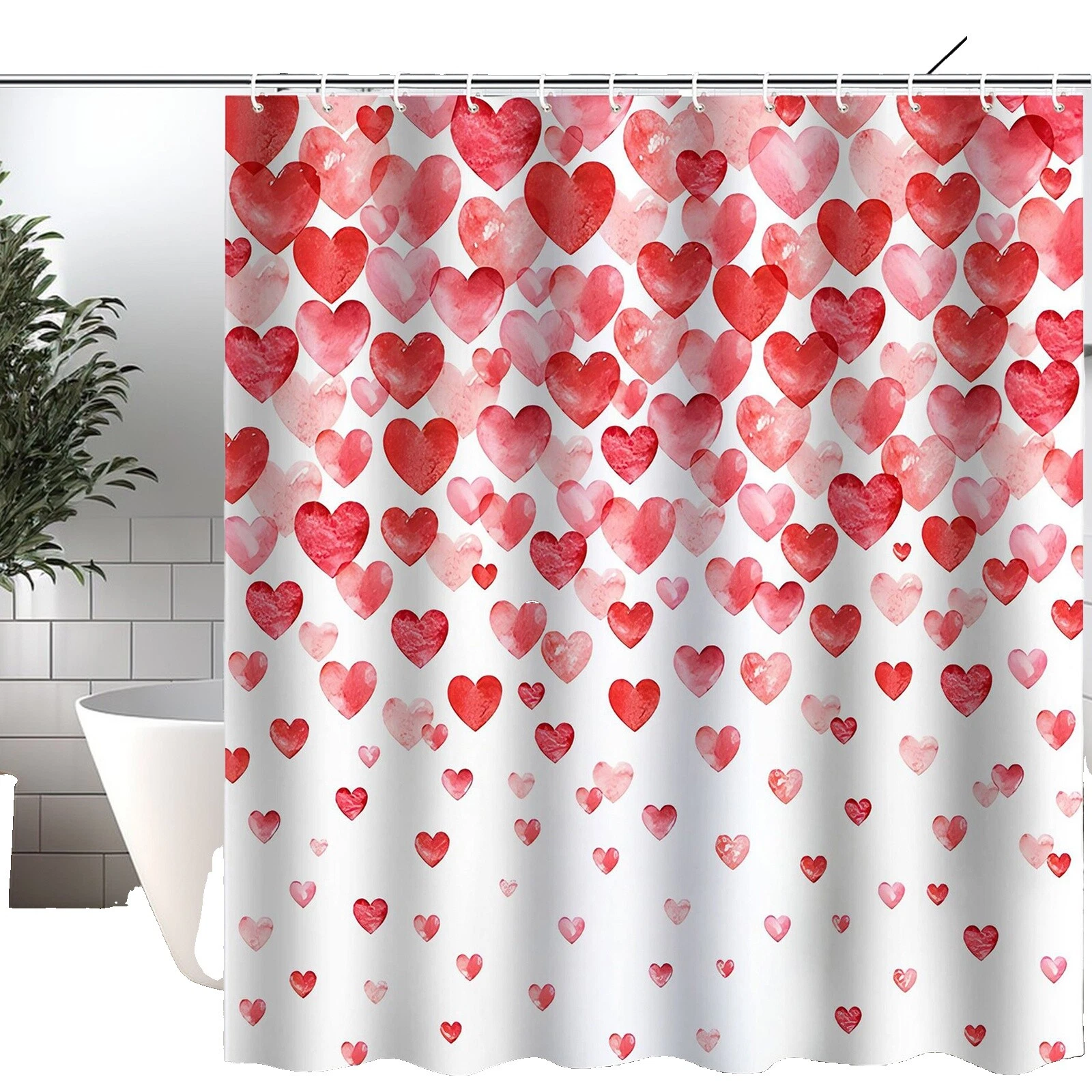 Cortinas de Ducha de Corazones de poliéster