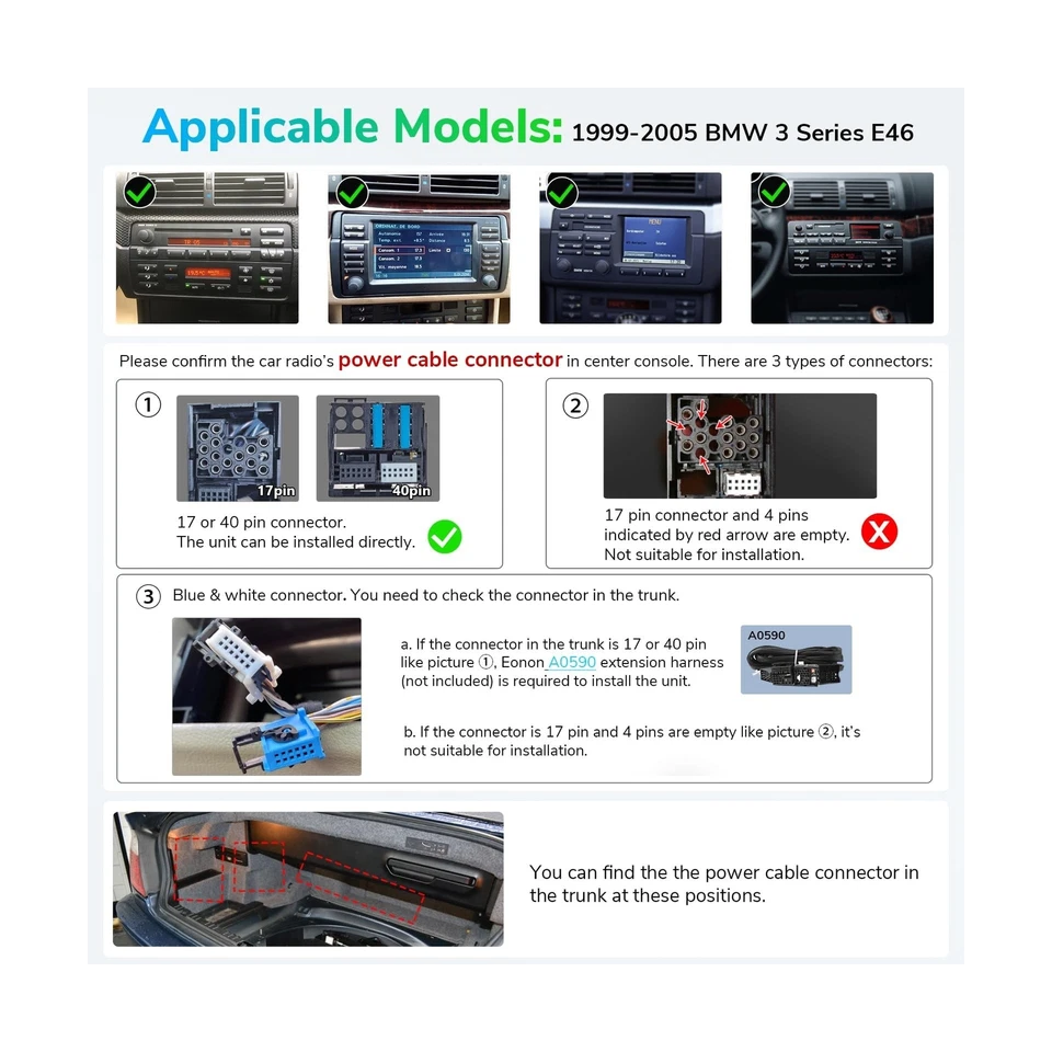 Eonon Android 12 Wireless CarPlay & Android Auto Car Stereo, Ultra-Thin Octa ... - Image 3 of 4