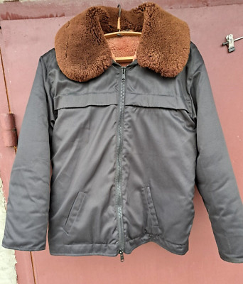 Soviet russian pilot winter fur jacket